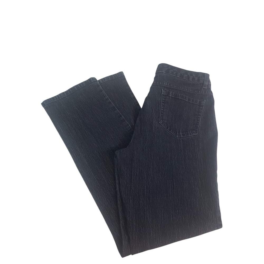 Jones New York Jeans Womens 16 Black Denim Sutton Straight Slimming Stretch
